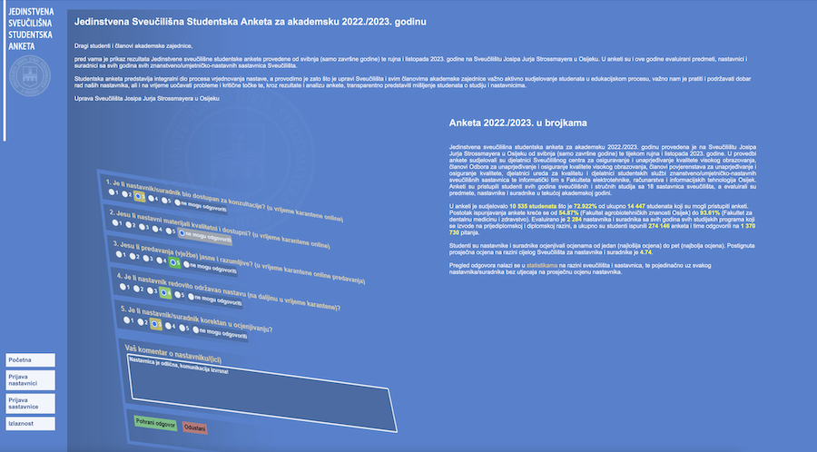 Rezultati Jedinstvene Sveučilišne ankete