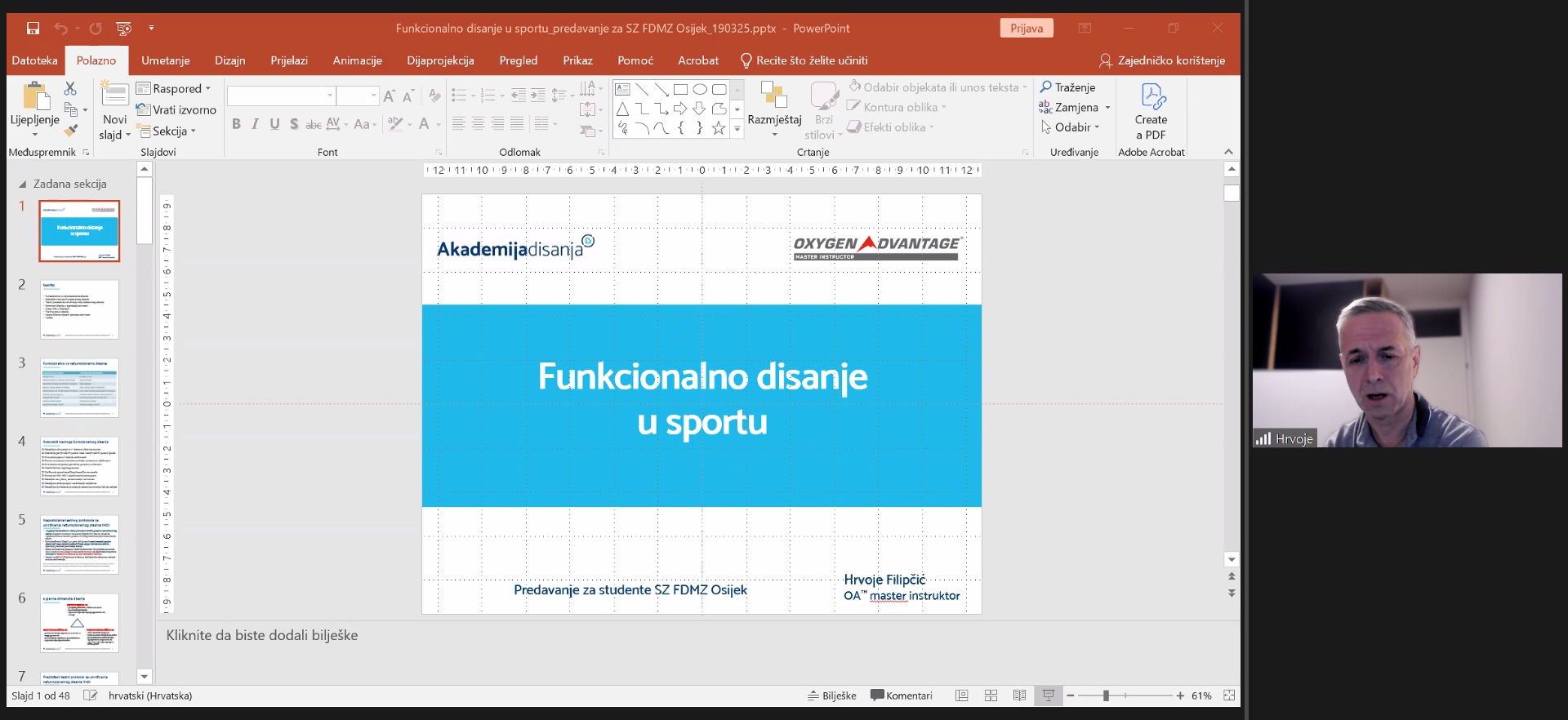 Studentski zbor FDMZ-a organizirao dvije uspješne edukacije o disanju u suradnji s Akademijom disanja